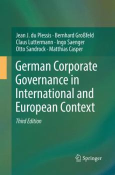 Paperback German Corporate Governance in International and European Context Book