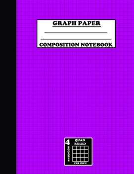 Paperback Graph Paper Composition Notebook. Quad Ruled-4 Squares Per Inch: Grid Notebook/Grid Paper Journal 8.5x11 in. Violet Book