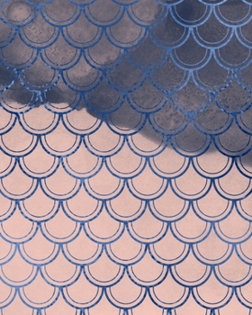 Blush and Navy Mermaid Scales Composition Notebook - Large Ruled Notebook - 8x10 Lined Notebook (Softcover Journal / Notebook / Diary)