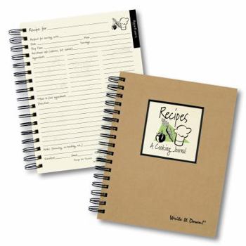 Office Product Write it Down series by Journals Unlimited, Guided Journal, Recipes, A Cooking Journal, Full-size 7.5"x 9", Kraft Hard Cover, Made in USA Book