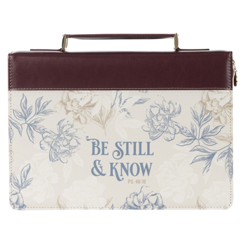 Misc. Bible Cover Lg Be Still & Know Floral Psalm 46:10 Book
