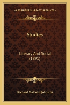 Paperback Studies: Literary And Social (1891) Book