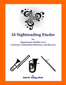 Paperback 24 Sightreading Etudes: for Beginning and Middle Level Trombones, Euphoniums (Bar Book