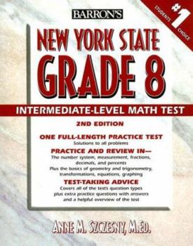 Paperback Barron's New York State Grade 8 Intermediate-Level Math Test Book