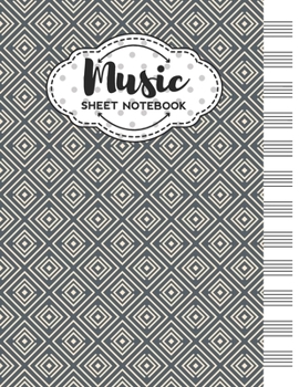Music Sheet Notebook: Blank Staff Manuscript Paper with Art Deco Themed Cover Design