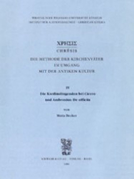 Hardcover Die Kardinaltugenden Bei Cicero Und Ambrosius: de Officiis [German] Book