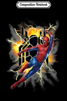 Paperback Composition Notebook: Marvel Spider-Man Far From Home Exploding Logo Action Pose Journal/Notebook Blank Lined Ruled 6x9 100 Pages Book