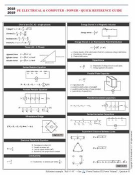 Pamphlet PE Electrical and Computer: Power- Quick Reference Guide Book