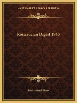 Paperback Rosicrucian Digest 1940 Book