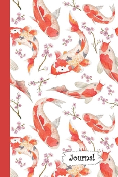 Paperback Journal: Koi Fish & Cherry Blossoms Diary with Blank Lined Notebook Paper Book