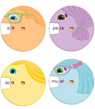 Misc. Supplies Word Wheels: Ending Blends Curriculum Cutouts Book