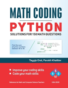 Paperback Math Coding: 150 Questions with solutions for PYTHON PROGRAMMING Book