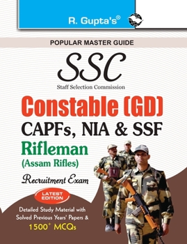 Paperback Ssc: Constable (GD) (CAPFs/NIA/SSF/Rifleman-Assam Rifles) Recruitment Exam Guide Book