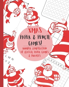 Paperback Paper & Pencil games!: Cute Christmas retro vintage santa themed travel & activity game book with game instructions! Features 4 in a row, han Book