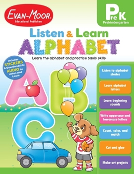 Paperback Alphabet, Prek Workbook: Listen and Learn Audio Workbook, Phonemic Awareness and Phonics Book