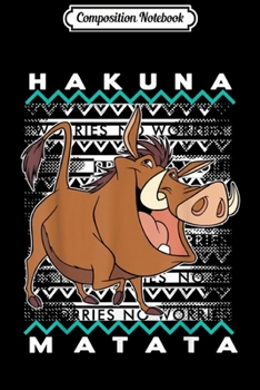 Paperback Composition Notebook: Disney Lion King Pumba Ugly Christmas Graphic Journal/Notebook Blank Lined Ruled 6x9 100 Pages Book
