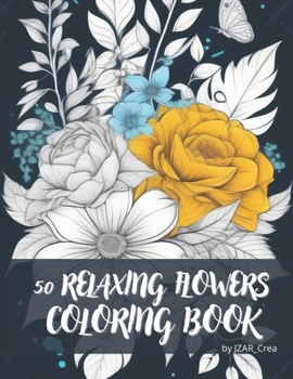 Paperback 50 Flowers Coloring Book
