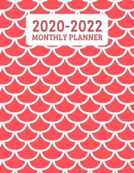 Paperback 2020-2022 Monthly Planner: 3 Year Planner - 36 Month Calendar Planner Diary for Next Three Years With Notes For Women And Girls - Coral Scalloped Book