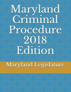 Paperback Maryland Criminal Procedure 2018 Edition Book