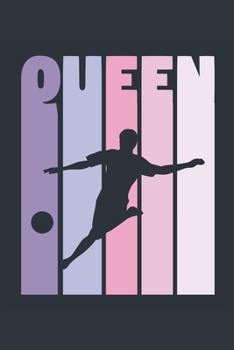 Vintage Soccer Notebook 'Soccer Queen' - Girls Soccer Writing Journal - Soccer Player Gift - Retro Soccer Diary: Medium College-Ruled Journey Diary, 110 page, Lined, 6x9 (15.2 x 22.9 cm)