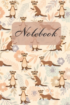 Paperback Notebook: Cute Ferrets Pastel Eggshell Color - Diary / Notes / Track / Log / Journal, Book Gifts For Women Men Kids Teens Girls Book