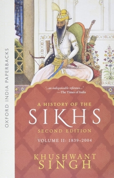 History of the Sikhs. v2: 1839-1988. rep. with corrections - Book #2 of the History of the Sikhs