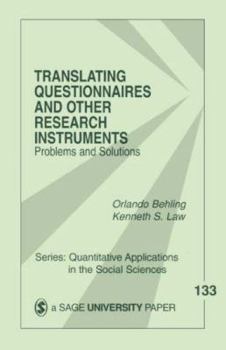 Paperback Translating Questionnaires and Other Research Instruments: Problems and Solutions Book