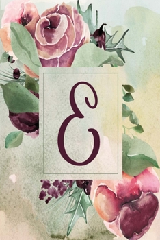 Paperback E: Wine Green Floral 6"x9" Lined Notebook Book