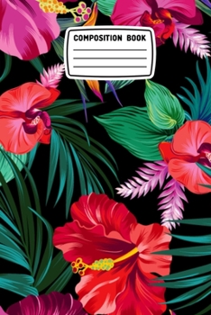 Composition Book: Tropical Palm Floral Beautiful Patten
