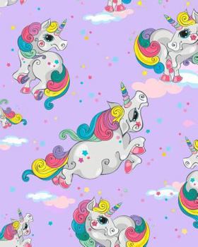 Paperback Composition Book: College Ruled Notebook Composition Book Diary Unicorn Pattern with Purple Cover Book