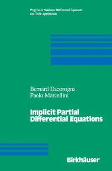 Hardcover Implicit Partial Differential Equations Book