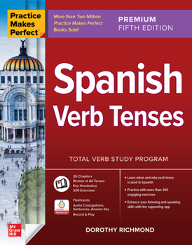 Paperback Practice Makes Perfect: Spanish Verb Tenses, Premium Fifth Edition Book