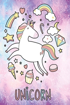 Paperback Unicorn in the stars notebook: Notebook graph paper 120 pages 6x9 perfect as math book, sketchbook, workbook and diary Colorful donut with sweets Book