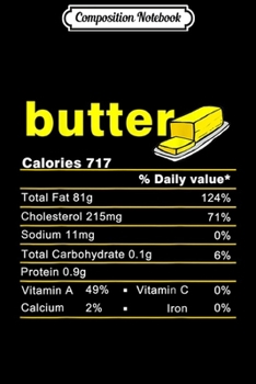 Composition Notebook: Butter Nutrition Facts Funny Thanksgiving Christmas food  Journal/Notebook Blank Lined Ruled 6x9 100 Pages