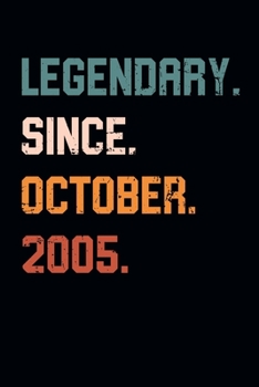 Blank Lined Journal, Notebook, Diary, Planner - Legendary Since October 2005 - 14th Birthday Gift For 14 Years Old Boys and Girls born in October: Medium College-Ruled Journey Diary, 110 page, Lined, 