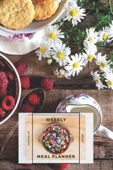 Weekly Meal Planner Shopping List and Recipes: Organizer for 40 Weeks | On the Table Collection – Spring Food | 6” x 9”, 122 Pages