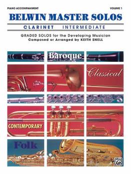 Paperback Belwin Master Solos: Clarinet Intermediate, Vol. 1 Piano Accompaniment Book