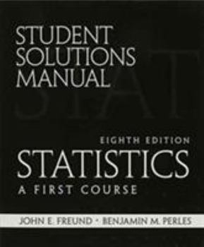 Paperback Student Solutions Manual for Statistics: A First Course Book