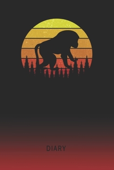 Diary: Blank Nicubunu Baboon Personal Writing Memoir Old School Retro Vintage Sunset 80s Cover Daily Journaling for Writers & Journalists Productivity Note Taking Logbook Plan, Set Goals & Write about