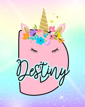 Destiny: Girls Unicorn Journal to Write In Personalized Journal