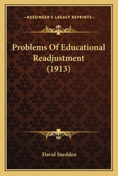 Paperback Problems Of Educational Readjustment (1913) Book