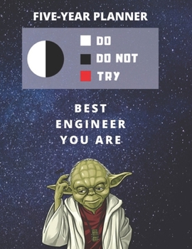 5 Year Monthly Planner For 2020, 2021, 2022 | Best Gift For Engineer | Funny Yoda Quote Appointment Book | Five Years Weekly Agenda | Present For ... Months To Plan | Personal Day Book For Goals