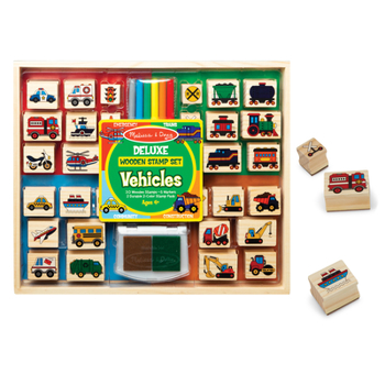 Toy Deluxe Wooden Stamp Set - Vehicles Book