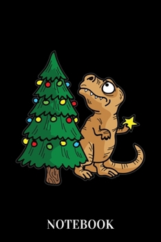 Paperback Notebook: Dino Christmas Tree Humor Book