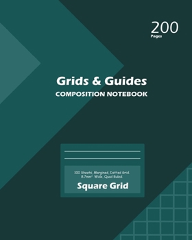 Paperback Grids and Guides Square Grid, Quad Ruled, Composition Notebook, 100 Sheets, Large Size 8 x 10 Inch Olive Green Cover Book
