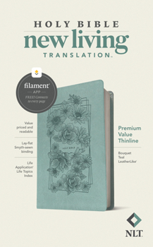 Imitation Leather NLT Premium Value Thinline Bible, Filament Enabled (Leatherlike, Bouquet Teal) Book