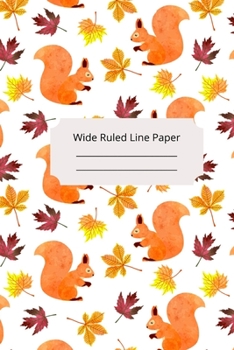 Paperback Cute Baby Squirrel Theme Wide Ruled Line Paper Book