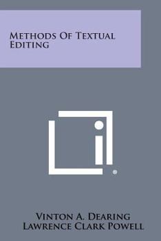 Paperback Methods of Textual Editing Book