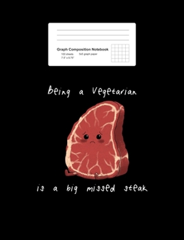 Graph Composition Notebook: Math, Physics, Science Exercise Book - Becoming A Vegan Funny Steak Sayings Food Puns Jokes Gift - Black 5x5 Graph Paper - Back To School Gift For Kids, Teens, Boys, Girls 