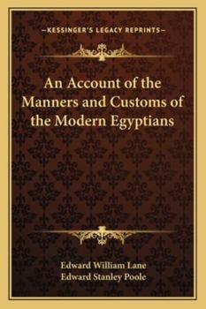 Paperback An Account of the Manners and Customs of the Modern Egyptians Book